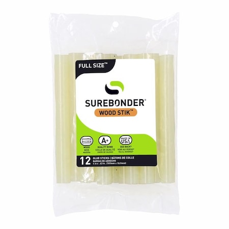 Surebonder Surebonder Wood Stik 0.44 in. D X 4 in. L Glue Sticks White 12 pk WS-12